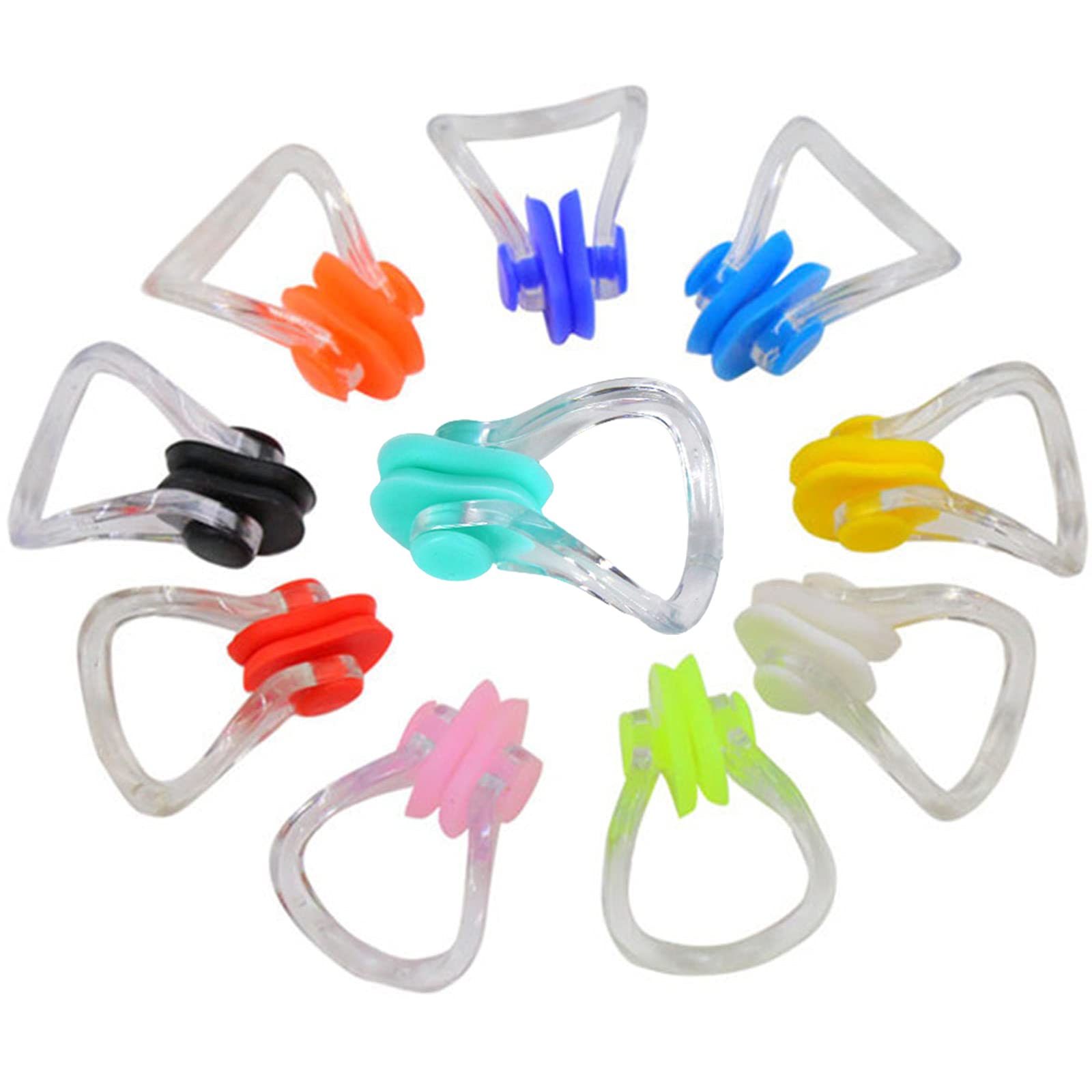 GFJFG Nose Clip for Swimming Nose Clip Made of Silicone Swimming Nose Clip Swimming Children for Adults and Children Swimming Divers and Beginners 10 Colours