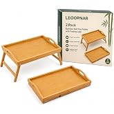 Bamboo Bed Tray Table with Folding Legs Wooden Serving Tray for Food in Bed, Foldable Laptop Desk &amp; Portable Lap Desk for Adults&amp; Kids, TV Dinner Tray Table, Small Foldable for Couch Bed.