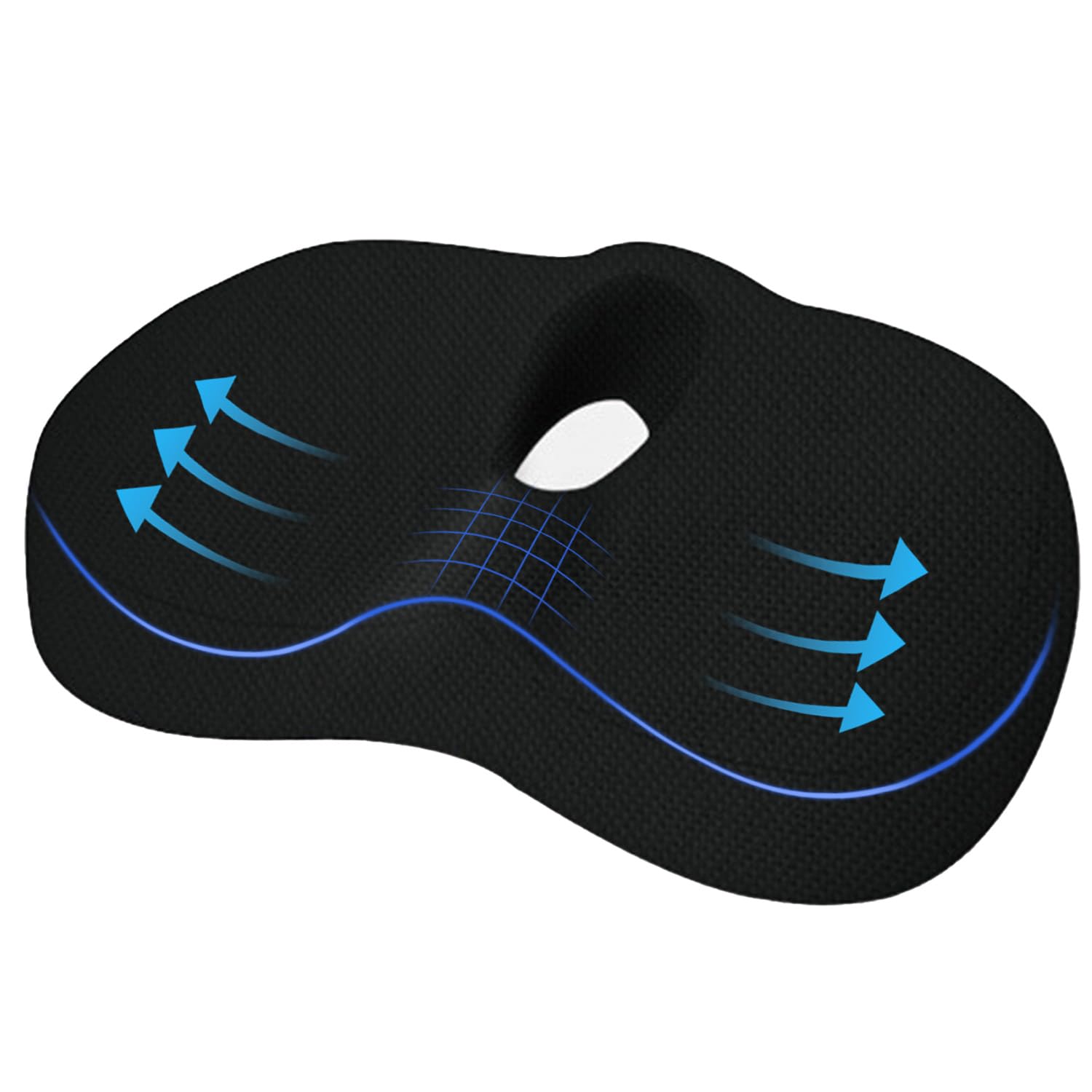 Movstriker Donut Cushion for Hemorrhoids, Doughnut Cushion with Scientific Center Hole & U-Shaped Cutout, Non-Slip Memory Foam Coccyx Cushion Pain Relief for Pelvic Floor, Pressure Sores, Pregnancy