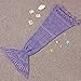 GoodStore Mermaid Tail Blanket for Kids, Toddler Polyester Crochet Knitting Sleeping Bag Blanket, Soft Warm and Cozy in Sofa Bed (Purple 135x65 cm / 53x25.5 inch)
