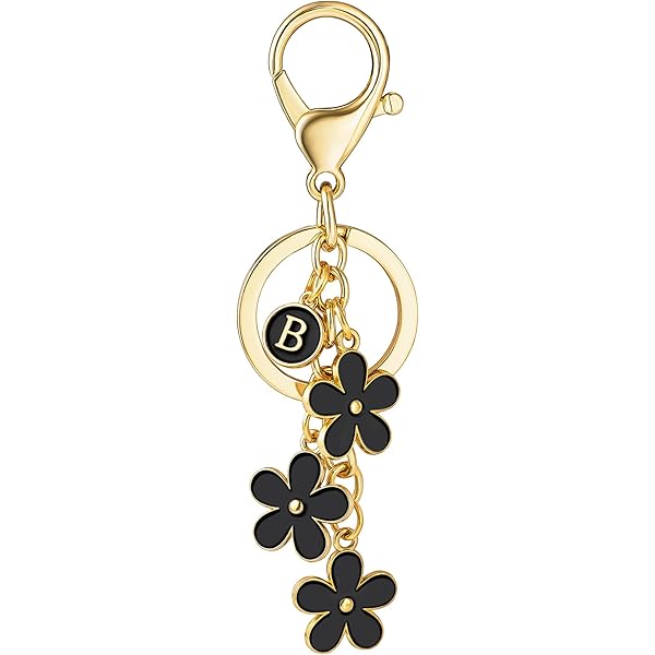 Meimimix Flowers Charms Enameled Keychain Chain Tassel Keyring For