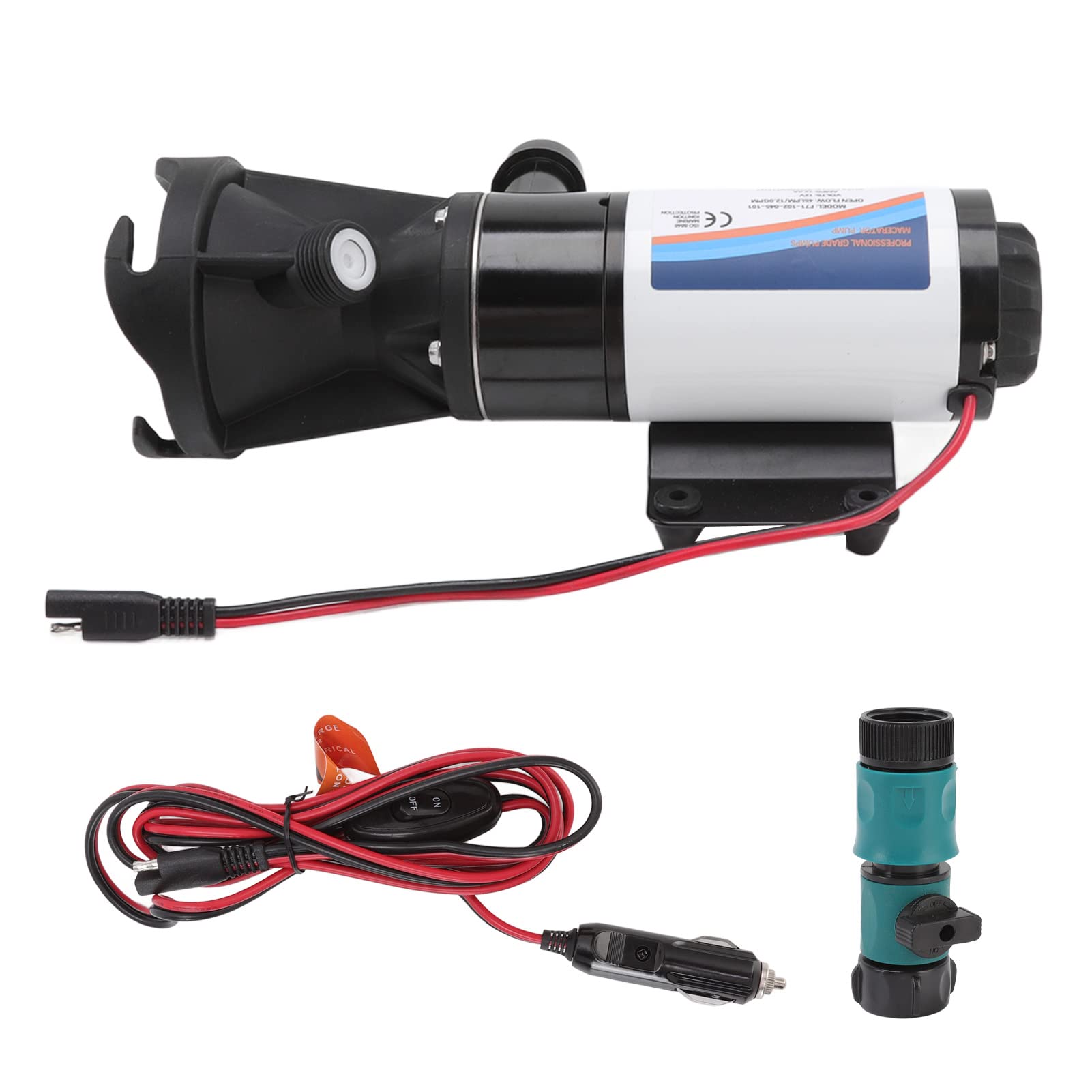 CHICIRIS Macerator Pump, 12V RV Waste Self Priming Sewage Pump with Hose Discharge Port for Boat Marine RV (45LPM 12GPM)
