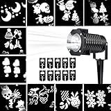 Party Projection Lights Led Projector Light, Kohree Outdoor Light Snowflake Spotlight 10 Pattern Sparkling White Landscape Lights for Holiday Party Waterproof