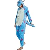 LQYAD Adult Halloween Sullivan One Piece Pajamas Cosplay Costume Plush Sleepwear for Men Women