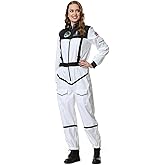 GRAJTCIN Women's Astronaut Costume Space Suit Halloween Party Cosplay Spaceman Jumpsuit