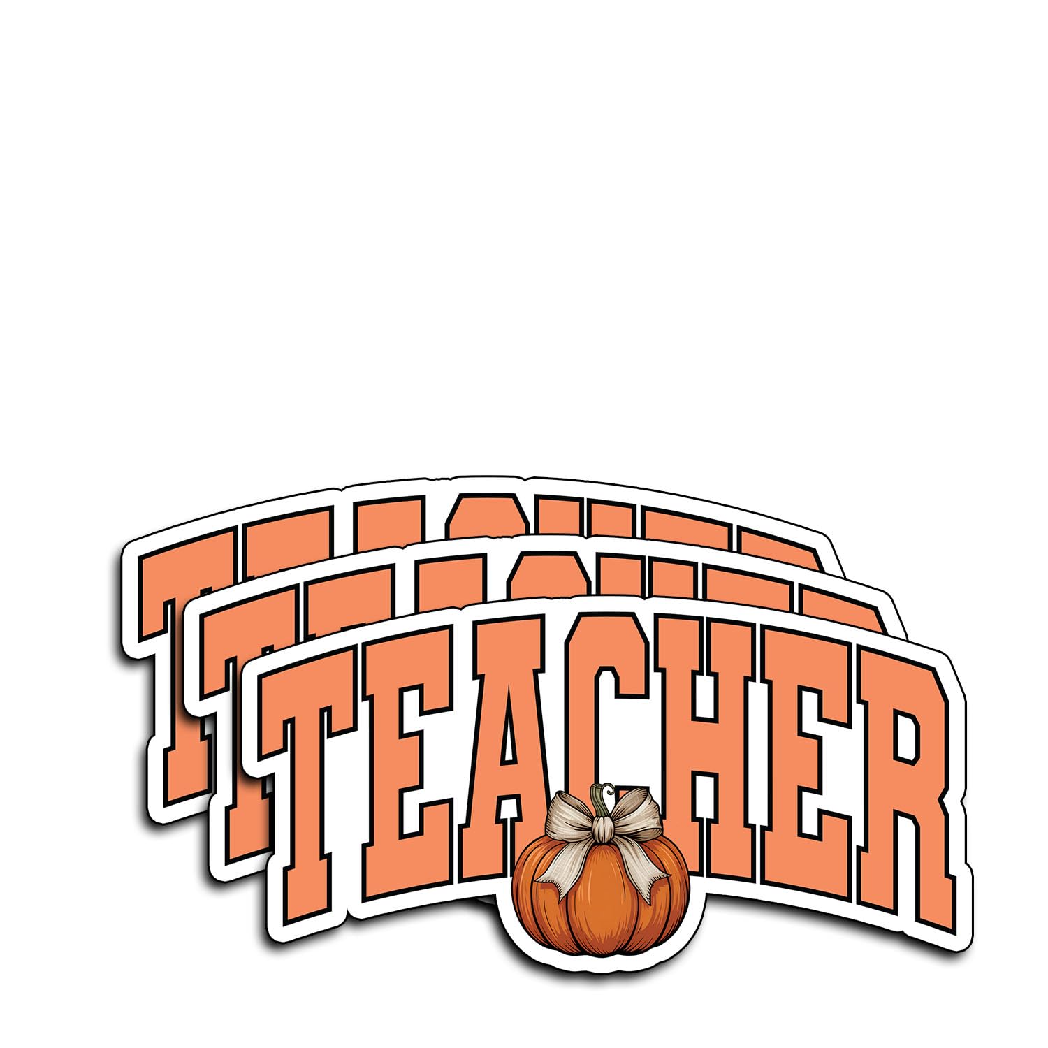 Photo 1 of (3Pcs) Teacher Pumpkin Stickers Funny Back to School Humor Fall Season Gifts Halloween Aesthetic Classroom Waterproof Vinyl Decals Tablet Water Bottles Kindle Bumper Car Hard Hats Phones Laptops 3x1.5