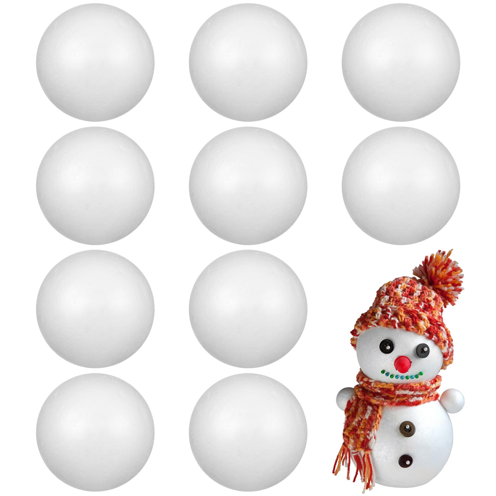 Holibanna 10pcs White Foam Balls Craft Foam Balls Polystyrene Balls for DIY Art Craft School Projects and Party Decorations (10Pcs 6cm)