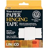 Lineco, Archival Paper Hinging Tape, 1 Inch x 130 Feet, Pack of 1 | Water Activated, Acid-Free with Neutral pH, for Hinging Art Photo Matboard