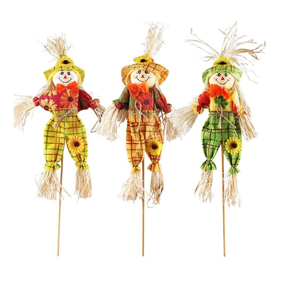 SUPVOX 3pcs Halloween Scarecrow Mini Scarecrow Decoration Halloween Decorations for Garden, Home, Yard, Porch, Thanksgiving Decor