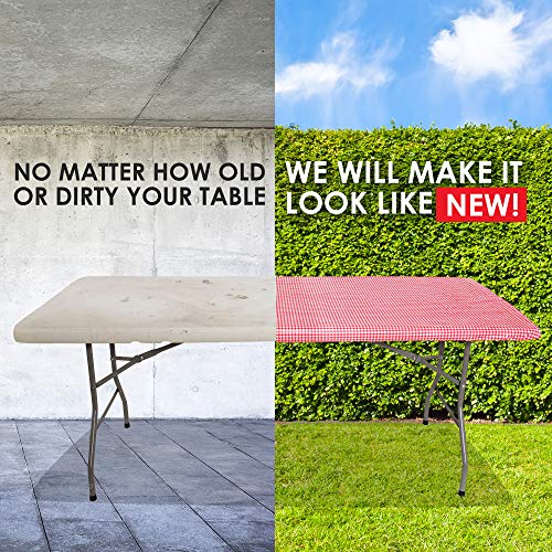 ATK ESSENTIAL PRODUCTS Waterproof Plastic Vinyl Tablecloth Elastic