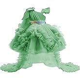 Lamgool Toddler Baby Girls Pageant Formal Dress Ruffle Tulle Elegant Bow Tutu Princess Ball Gown for Birthday Prom Party