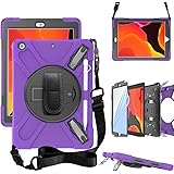 ZenRich iPad 10.2 Case, iPad 9th/8th/7th Generation Case with Screen Protector Pencil Holder Kickstand Hand Strap and Shoulde
