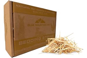 Blue Mountain Hay | Organic Bedding Straw (5 lb) | Natural Pet Bedding & Insulation for Rabbits, Guinea Pigs, Goats, Chickens, Stray & Feral Cats, and Small Animal Shelters
