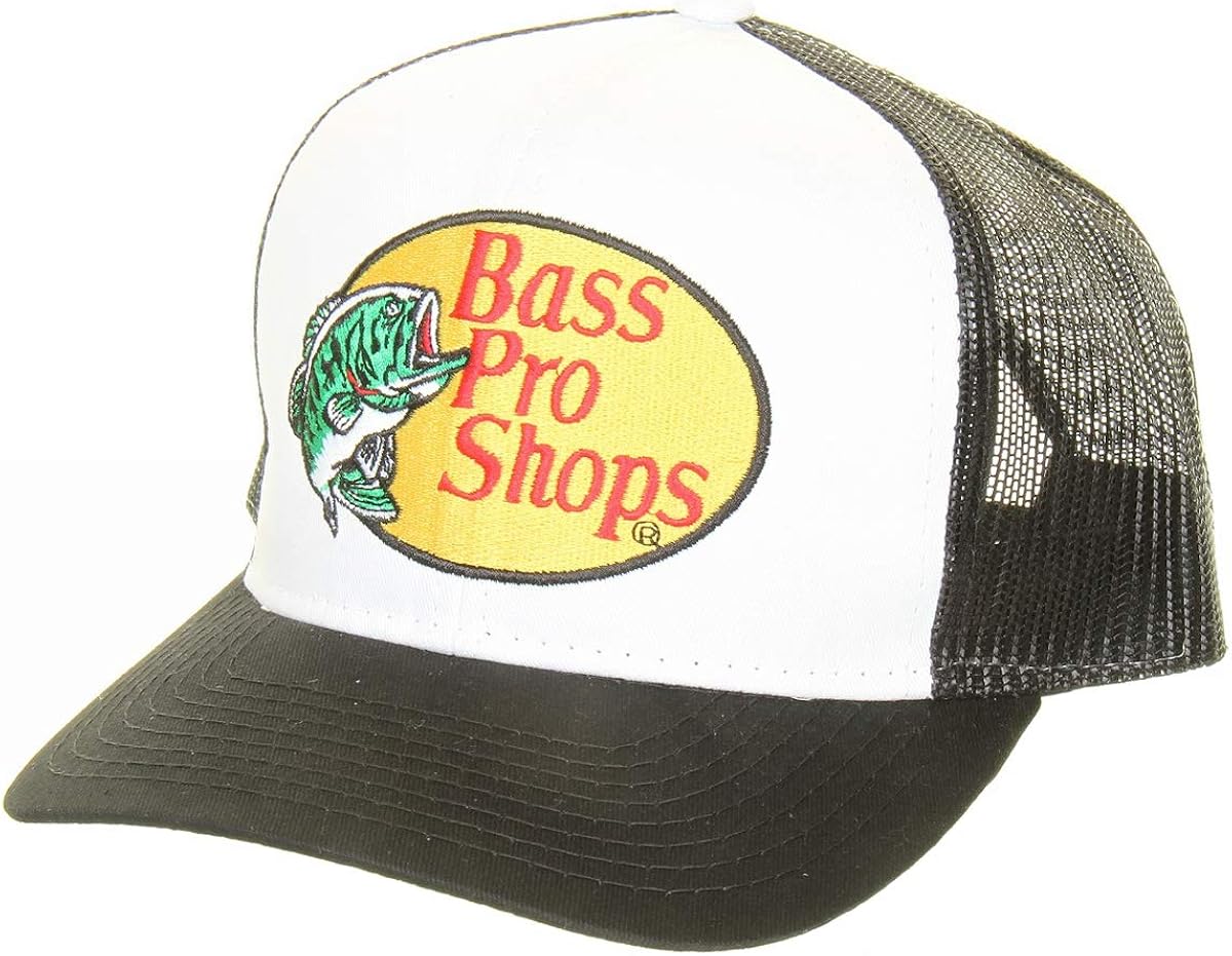Bass Pro Shops Embroidered Logo Mesh Hat (Black) Amazon.ca Clothing