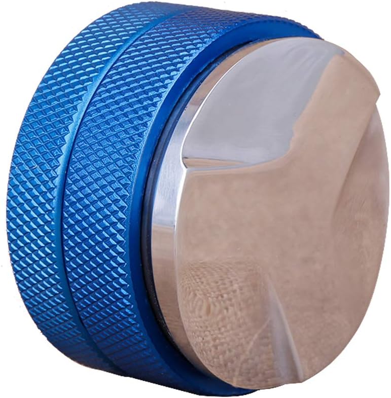 11 Colors 58mm Palm Coffee Tamper/Distributor Three Angled Slopes Base Height with Adjustable Handle for Espresso Ground (Blue)