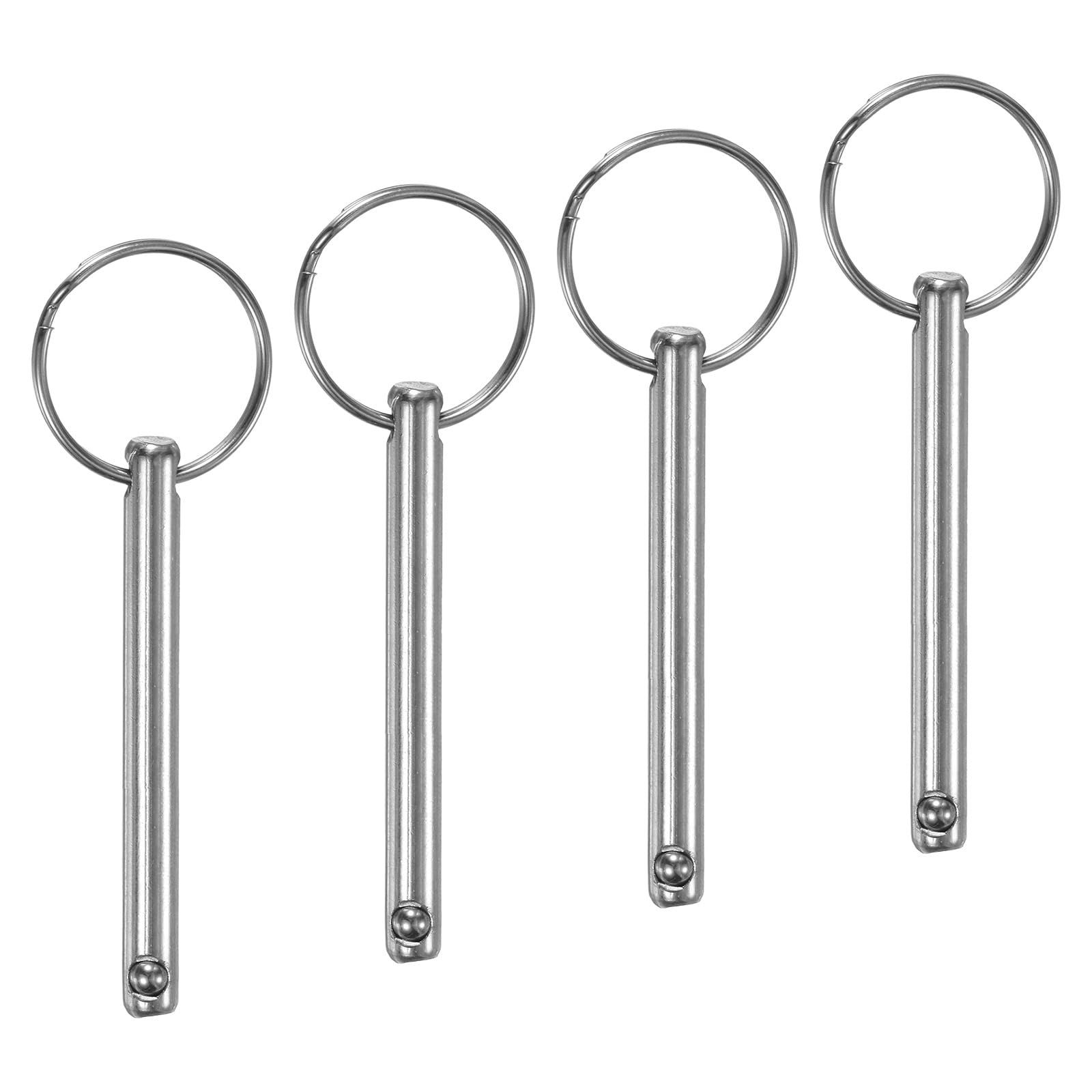 M METERXITY 4-Pack Quick Release Pins, 1/4" [6mm] Diameter, 1.85" [47mm] Usage Length Bimini Top Pin for Shipbuilding/Boat/Trailer, 2.36" [60mm] Total Length Carbon Steel Hardware Pins