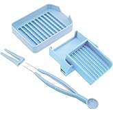 5mm Fuse Bead Double Needle Tweezer Bead Scoop - Picking Tray &Aligner Tray Kit,Efficient Sorting Tools with Effortless Beads Recovery.(blue)