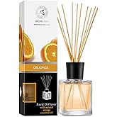 Orange Diffuser 6.8 Fl Oz - Fresh Room - Long Lasting Fragrance - Scented Reed Diffuser - Diffuser Gift Set - Best for Aromatherapy - Home