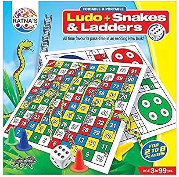 Kartsasta Foldable & Portable Ludo + Snakes and Ladder Game
