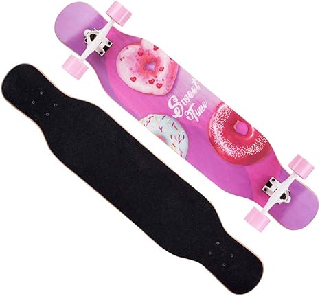 Amazon Co Jp スケボー フリースタイルダンスロングボードスケートボードメイプルウッドデッキダブルキックトリックスケートボード 子供用 大人用 初心者用 107 23cm ホーム キッチン