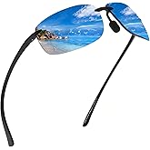 JIM HALO Sport Sunglasses for Men Women TR90 Rimless Frame for Running Fishing Cycling Driving