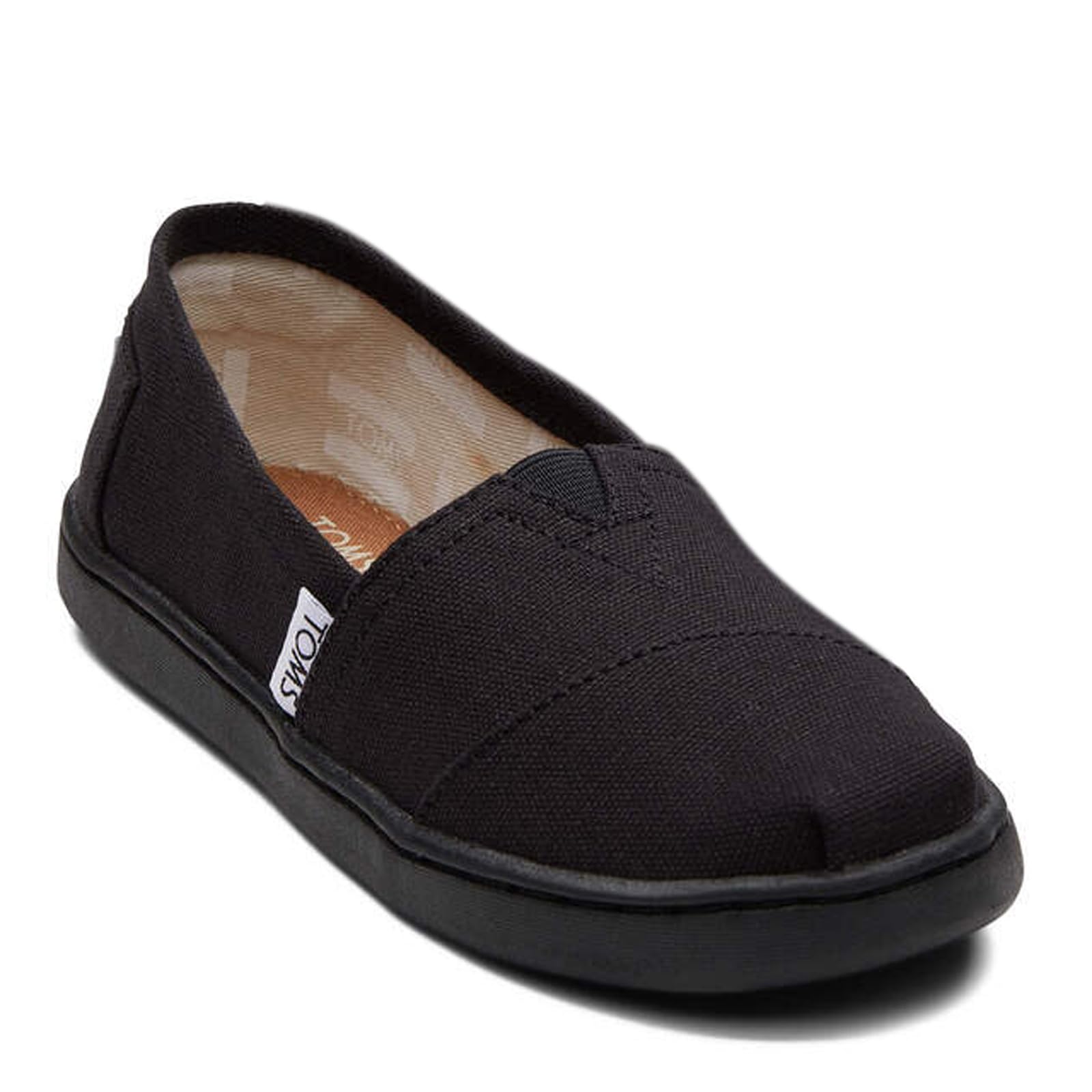 TOMS Unisex-Child Espadrille Sneaker, Black , 4 Big