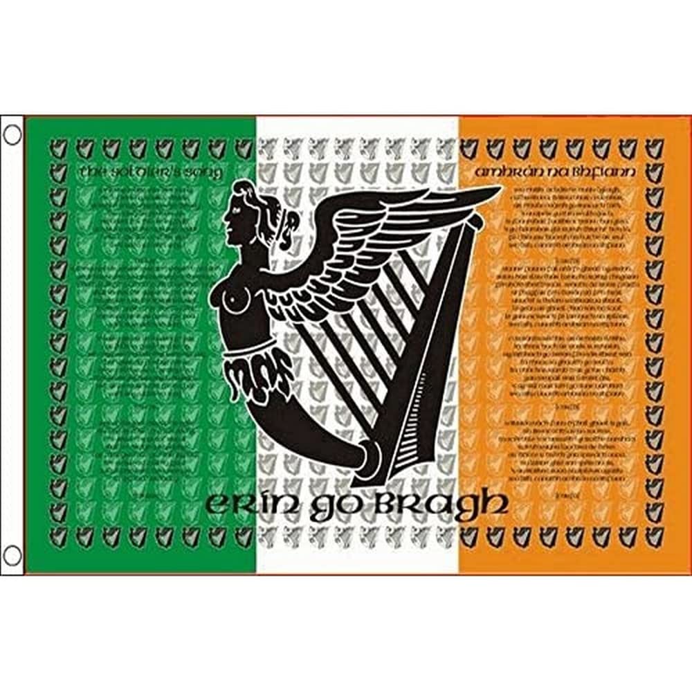 AZ FLAG - Ireland The Soldiers Song Flag - 3x5 Ft - 100D Polyester Irish Banner with Two Metal Grommets - Fade Resistant - Vivid Colors - 3' x 5' Feet - 150x90 Cm