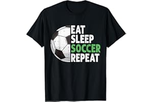 Eledvb Eat Sleep Soccer Repeat Funny Soccer Players Kid s Boys T-Shirt