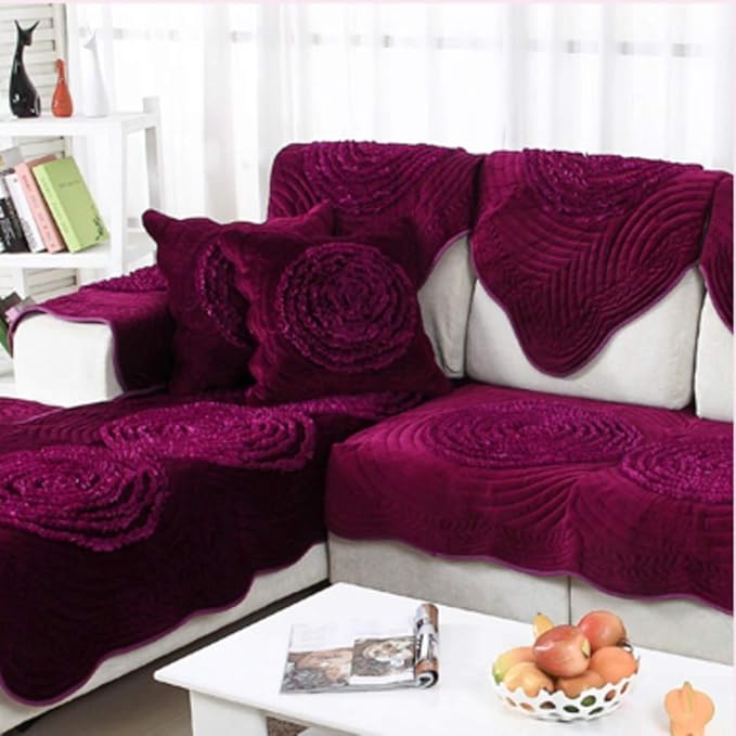 WSFJ Felpa Sofá Acolchado,Tela Asiento Antideslizante Toalla de sofá