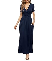 LILBETTER Women's Summer Deep V-Neck Maxi Dress
