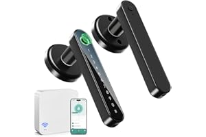 IRONZON Fingerprint Door Lock with Mini G2 Gateway for Tuya 2.4G for Home Hotel Office Apartment Bedroom Black