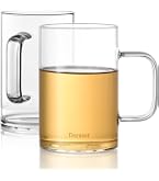 Tasse à Thé En Verre Borosilicate 500 Ml – Avec Infuseur & Couvercle Bambou – Design Élégant Pour Maison & Bureau