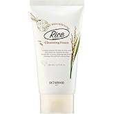 SKINFOOD Rice Daily Cleansing Foam 150ml - Delicate, Fine, and Smooth Brightening Cleansing with Fermented White Rice Ingredients - Firming Bubble Facial Foam Cleanser - For Men and Women (5.07 fl. oz.)