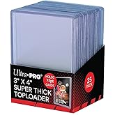 Ultra Pro 3 X 4 Super Thick Baseball Card Toploaders, Holds 75PT Cards (Pack of 25)