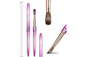 Shine Chance Acrylic Nail Brush Size 8, 100% Real Kolinsky Art Nail Brush for Acrylic Powder Application, Handmade Women Manicure Nail Extension Tool for Professional DIY Home Salon and Beginners