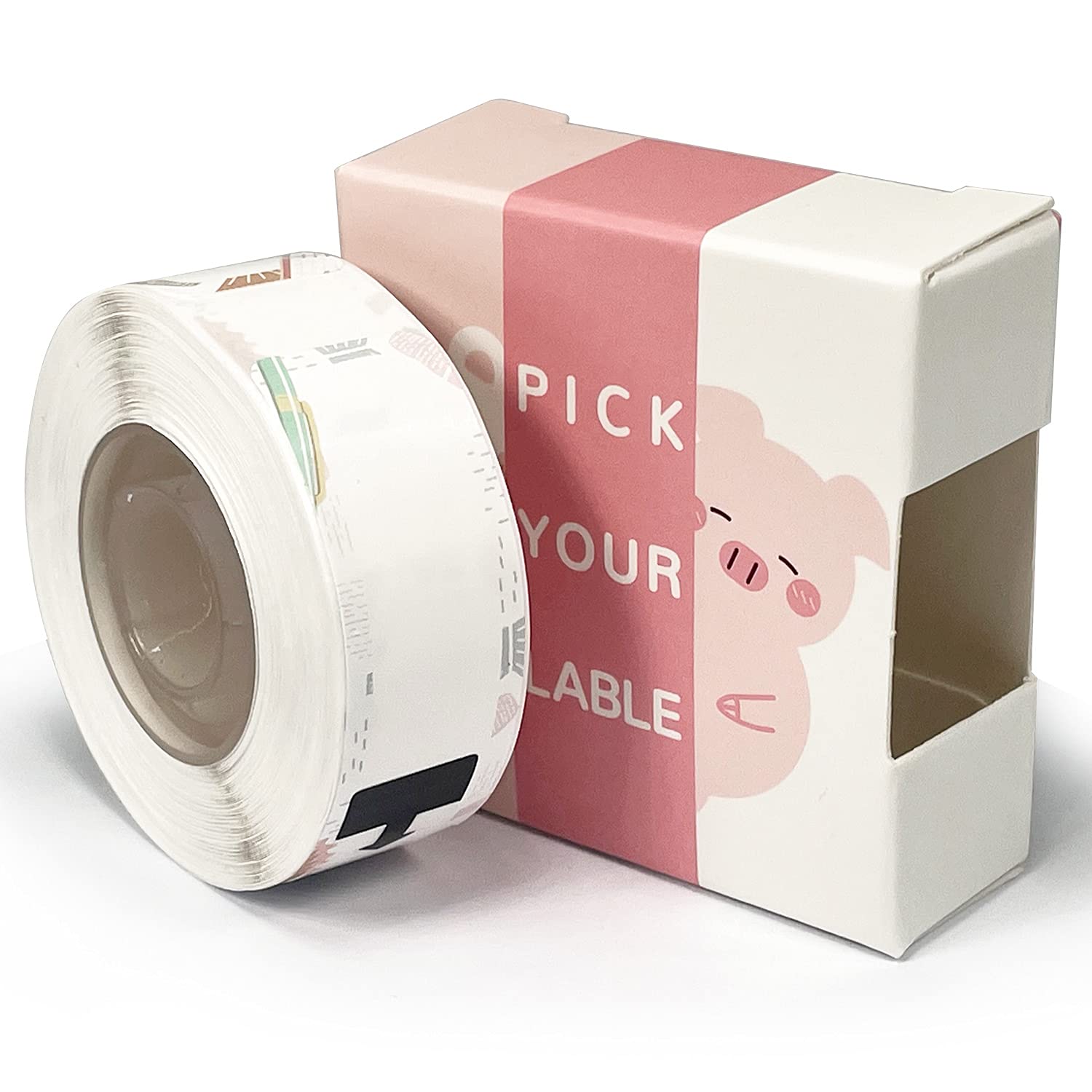 GOGUM D30S Label Maker Paper,Label Print Tape Standard Laminated Office Labeling Tape Replacement for D30S Handheld Label Machine Waterproof Tear Proof 1 Roll 14x50mm/160Pcs Square Label(School E)