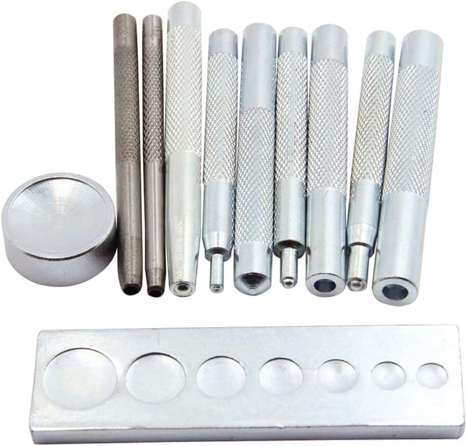 xlpace Leather Rivet Setter, Leather Puch Tool,Punch Snap Kit for Hole Punch and Install Rivet Button 633/655/831/201 11pcs