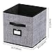 Onlyeasy Cloth Storage Bins - Foldable Cubes Organizer Container Basket Drawers with Leather Handles and Label Holders for Bedroom Closet Toys Cubby Bookcase, 10.5