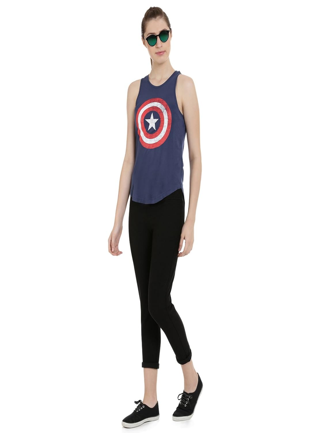 captain america by free authority women's character print t-shirt
