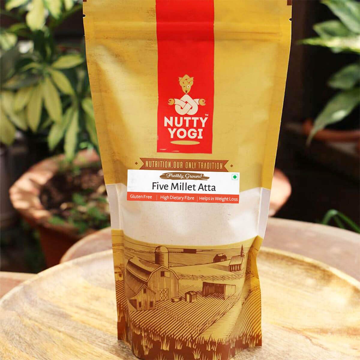 Nutty Yogi Gluten Free 5 Millet Atta 500 gm (Multi Millet), Flour