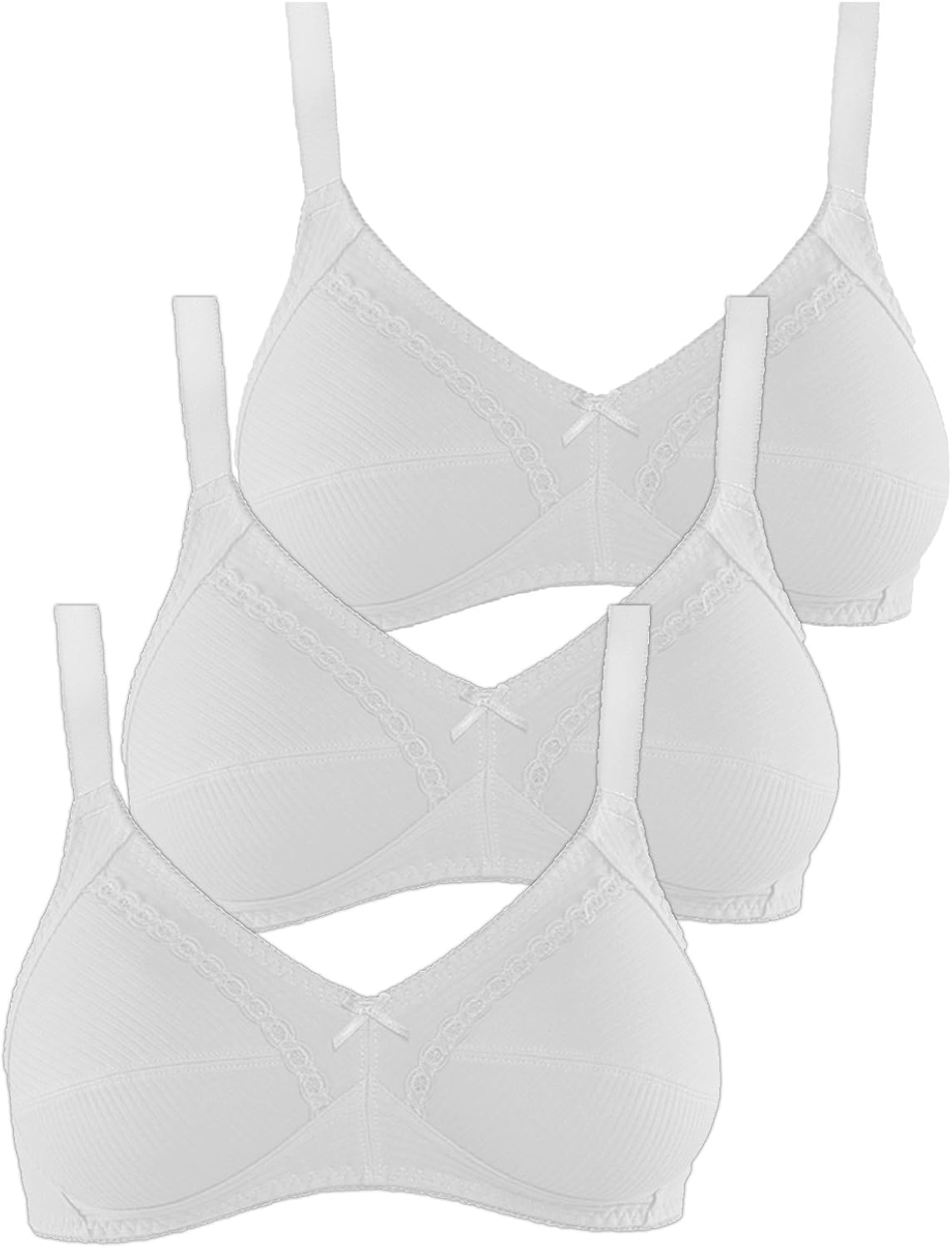 Naturana Women's Pack of 3 Cotton Soft Bra 86545 White 36 A Amazon.co