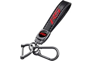 Annloysky Leather Car Key Chain Metal Car Keyring Accessories Replacement with Suit for Chevy Camaro RS Cars Accessories, Keychain Keyring Family Present for Camaro RS Owners