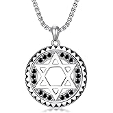 Lattd Star of David Necklace 925 Sterling Silver Jewish Star Pendnat Necklace Jewelry Gifts for Men Women