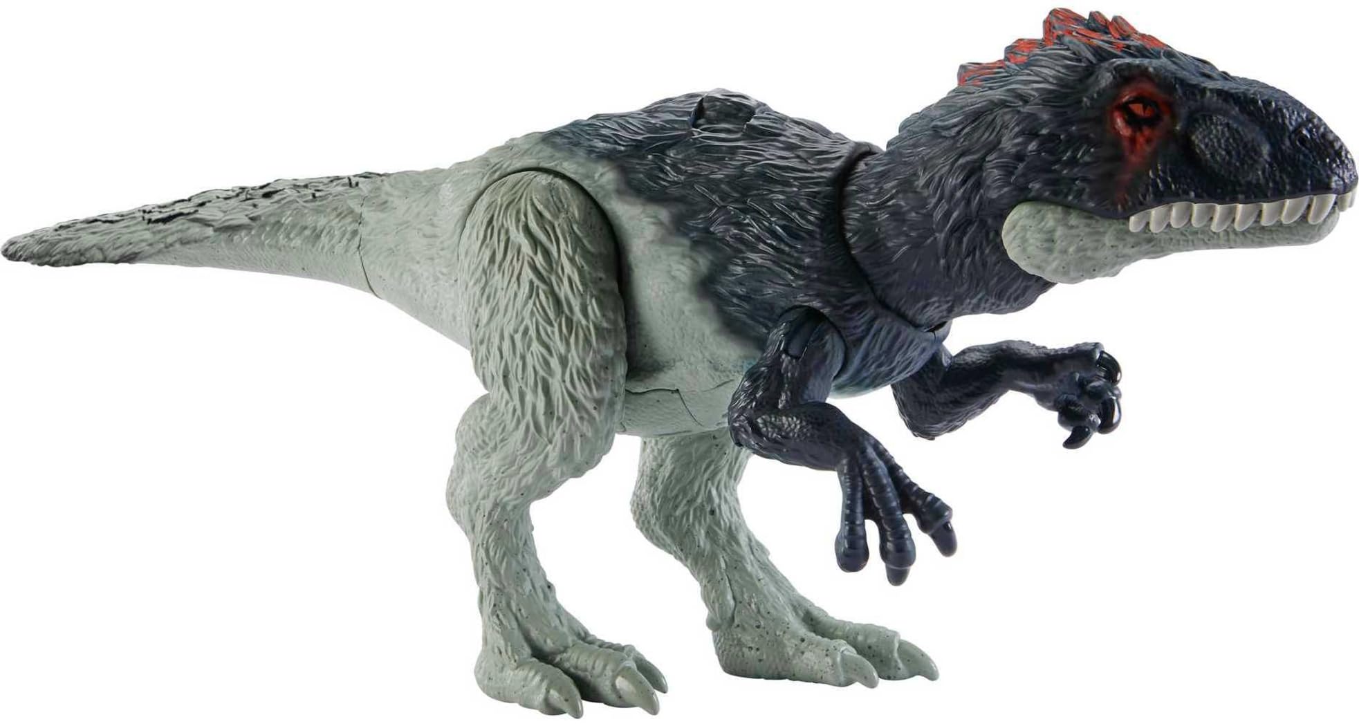 Jurassic World Dominion Dinosaur Figure Eocarcharia Wild Roar with Sound & Attack Action, Medium Size Posable, Toy Gift with Connected Digital Play​​​