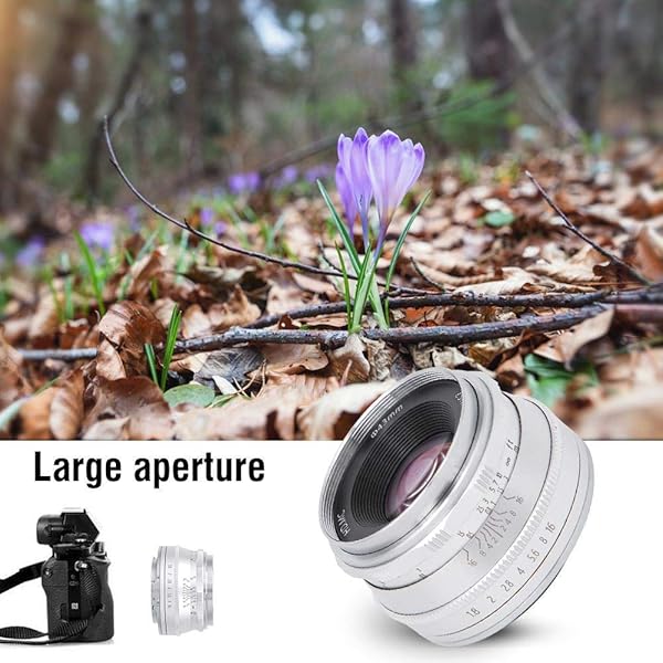 Sxhlseller 25mm Camera Lens Multi LayerF1 8 Coating Mirrorless EF MEOSM Mount Aperture Camera Lens for M2M3M5M6M10M100M50Silver