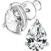 1.00/2.00 Carat Moissanite Sparkle Stud Earrings for Women, Oval Cut/Pear Cut/Radiant Cut, Solid 925 Sterling Silver Hypoallergenic, Birthday Valentines Anniversary Mother's Day Ideal Gift for Her