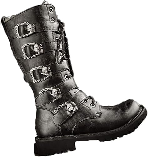 Amazon Hsfeo Jp ロングブーツ 騎士ブーツ メンズ パンク ゴシック カッコイイ ベルト付き バイク用 金属系 カジュアルシューズ 男靴 ハイカット 春秋冬 カッコイイ ファッション 大きいサイズ 小さいサイズ 23 5 28cm Hsfeo Jp ブーツ