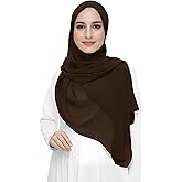 Premium Chiffon Hijab Head Scarf Shawl Wrap for Muslim Women Lightweight