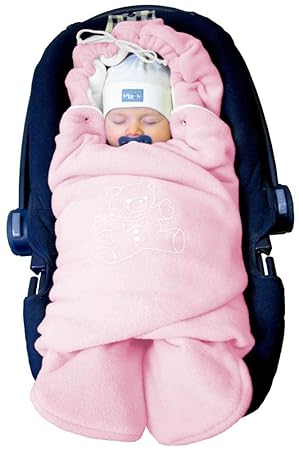 ByBoom® - Baby Winter-Einschlagdecke'Das Original mit dem Bären', Universal für Babyschale, Autositz, z.B. für Maxi-Cosi, Röm