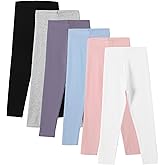 Chicuo 6 Pack Leggings for Girls Soft Comfortable Leggings for Kids Full Length Stretchy Toddler Pants